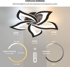 Dimmable LED Ceiling Light, 40W 4700LM Modern Acrylic Ceiling Lights with Remote Control, Creative Petals Design, Φ60cm