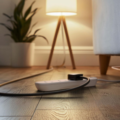 4-Way Extension Lead 13A with 5M Cable – Unswitched Power Strip, White