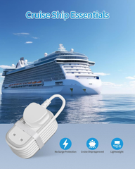 2-Way Extension Lead with 3 USB Ports & Retractable USB-C Cable, 1.5M Power Strip