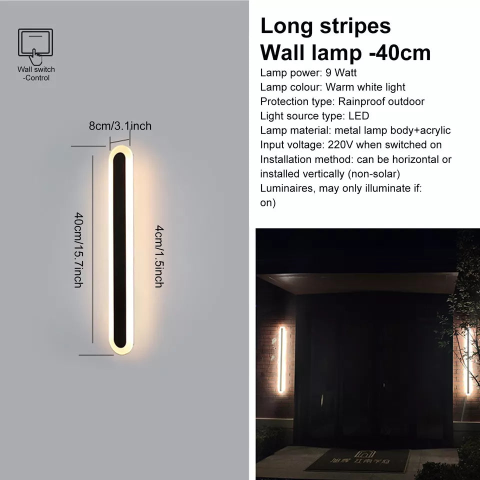 Modern LED Wall Light Sconce – Waterproof Outdoor/Indoor Long Strip Lamp, Energy Saving