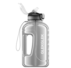 2L Large Water Bottle – BPA-Free Sports Drink Jug with Time Markings, Cyan