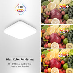 Ceiling Lights 24W, 2400lm Super Bright Square LED Ceiling Light, Daylight White 5000K, IP44 Waterproof