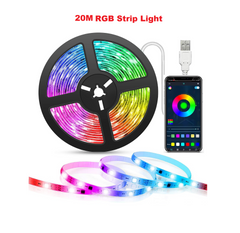 10M Smart LED Strip Light - App-Controlled RGB Multicolor, 16 Colors Dimmable, TV LED Backlight