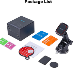 Magnetic Car Phone Mount – Universal Dashboard & Windscreen Holder with 6 Strong Magnets and Telescopic Arm