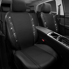 Luxury Bling Leather Car Seat Covers – 2PCS Front Shiny Diamond Set