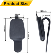 Magnetic Leather Car Sunglass Holder & Card Clip – Sun Visor Organizer Accessories (2-Pack, Black)