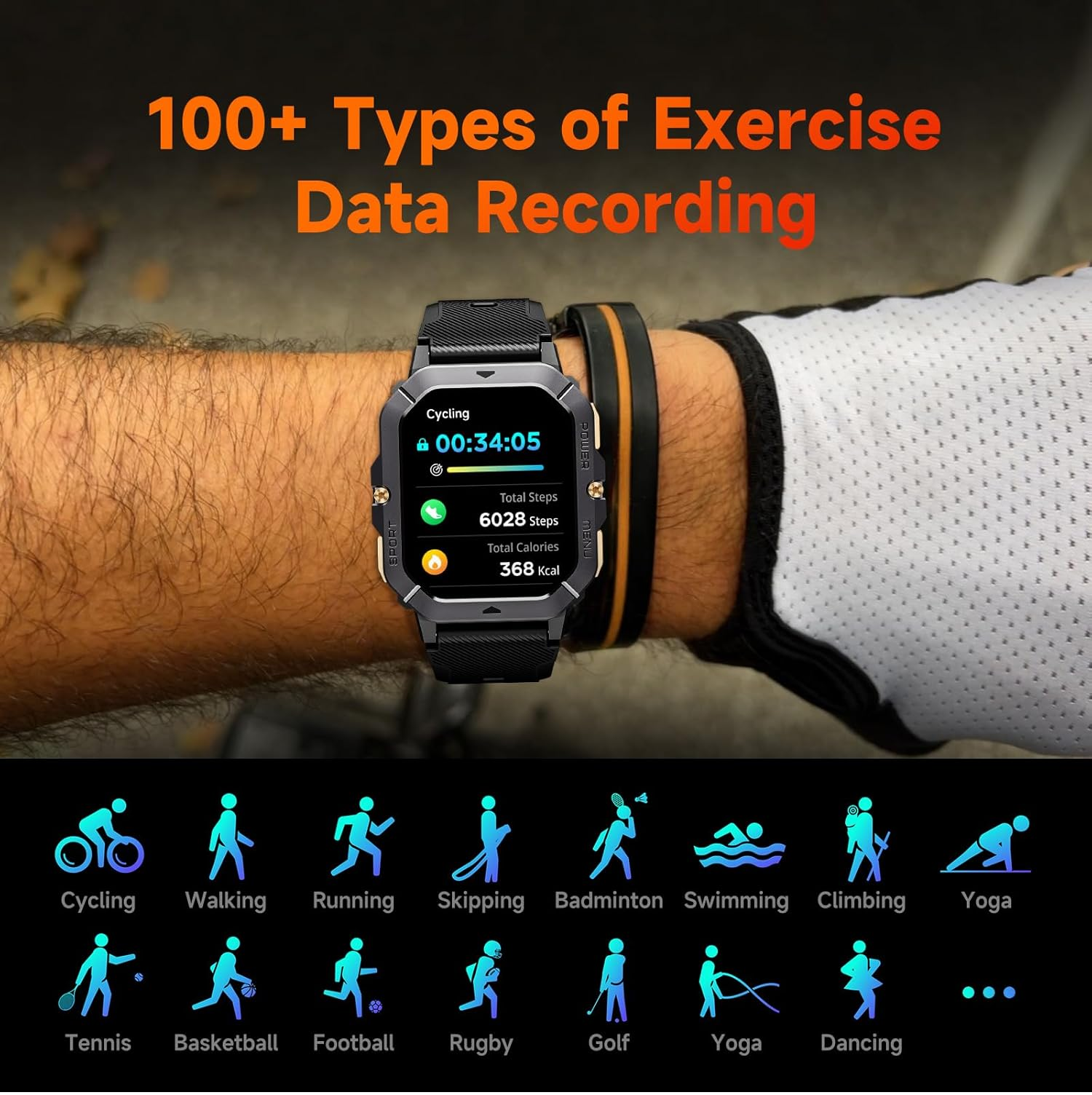 Smart Watch for Men 2.02" HD Screen with Call, Fitness Tracker for Android iOS