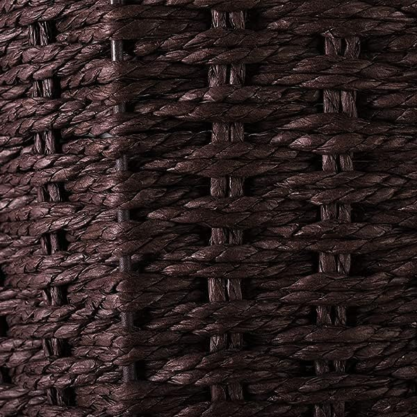 Round Handwoven Wicker Waste Bin – 25cm Brown Rubbish Basket for Home & Office