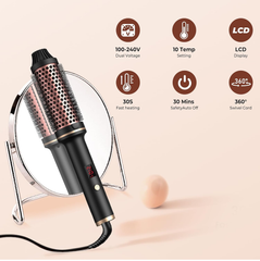 Ionic Thermal Brush – Heated Round Styling Brush with Adjustable Temp 120–210°C