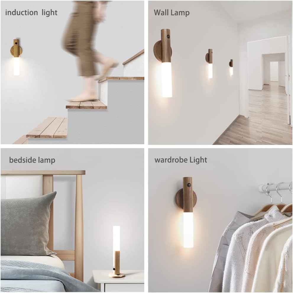 Rechargeable Motion Sensor Night Light with Magnetic Base, 2 Pack