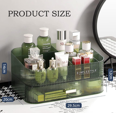 Green Acrylic Makeup Organizer with Stackable Drawers for Skincare & Cosmetics