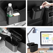 ABS Waterproof Mini Trash Can with 90 Bags – Push-Lid Car, Home & Office Organizer Bin (16×14×7cm)
