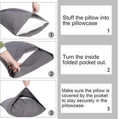 NTBAY 2-Pack Pillowcases 50x90cm – Soft Microfiber, Wrinkle & Fade Resistant, Grey