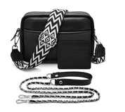 Leather Crossbody Bag for Women – Wide Strap Shoulder Handbag with Card Holder