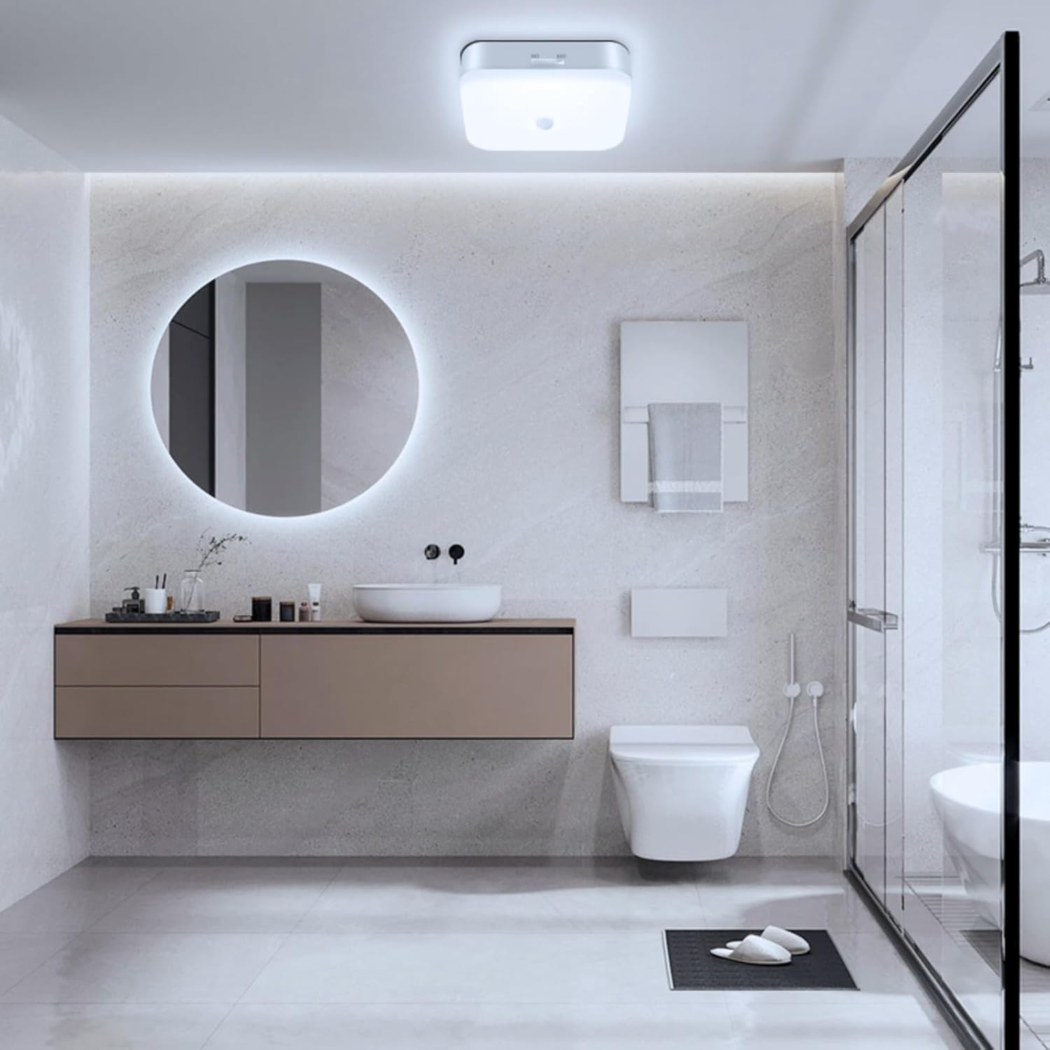 Rechargeable Motion Sensor Ceiling Light, 500LM, Waterproof LED