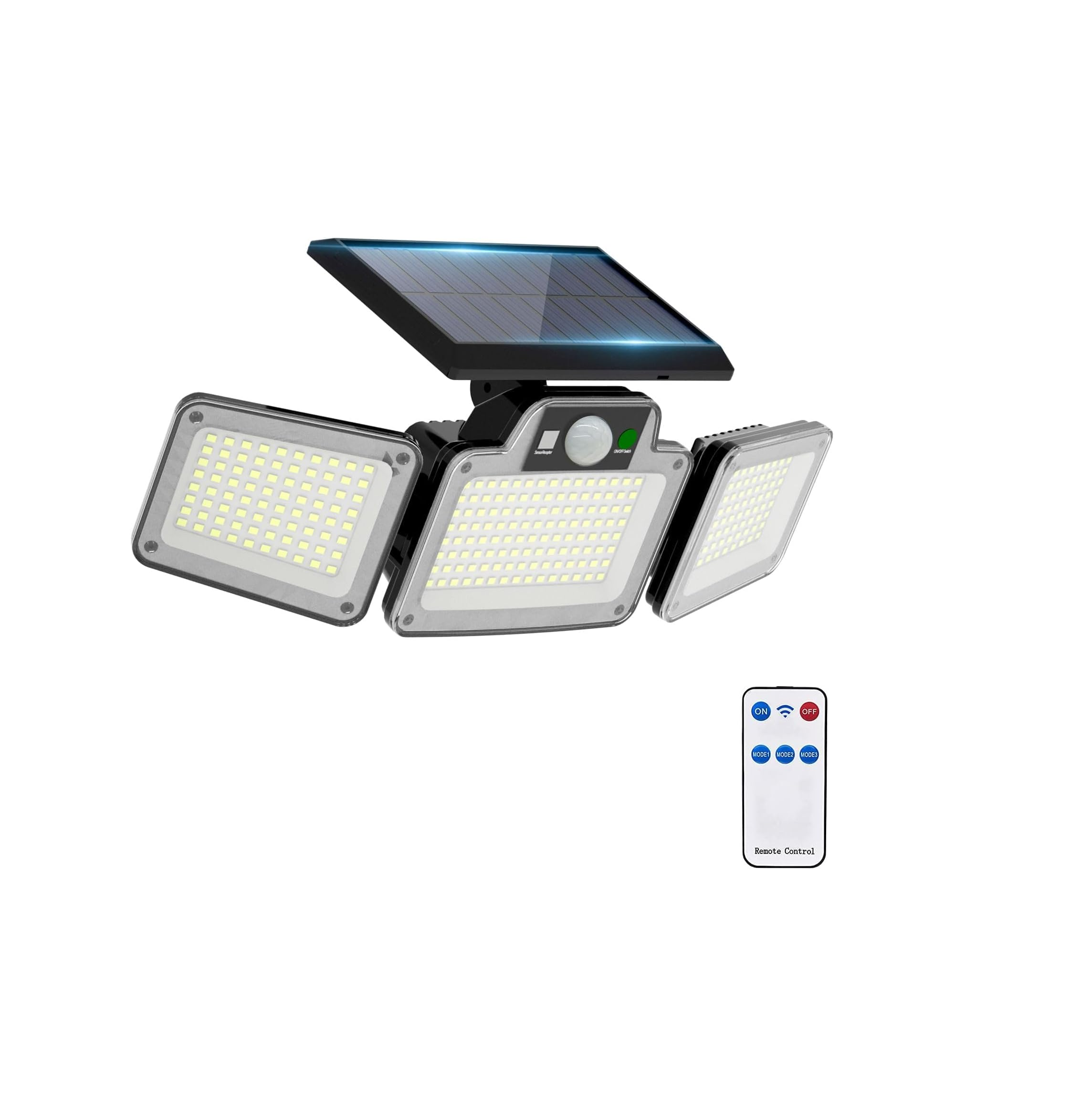 280 LED Solar Motion Light – 3-Head Outdoor Floodlight
