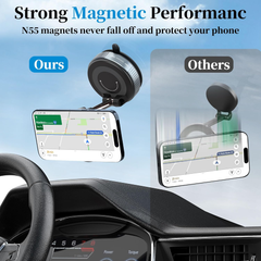 Vacuum Magnetic Car Phone Holder – 360° Rotatable Foldable Mount for iPhone & Smartphones