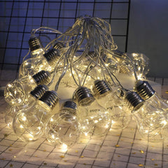 20 Bulb G45 Globe Festoon Copper Wire Fairy Lights | 3W Solar Powered String Lights with Remote & 8 Lighting Modes