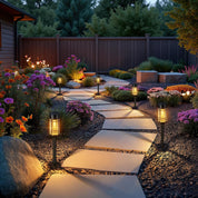 Solar Garden Lights – 4 Pack, 2800K Warm Glow, Auto On/Off, Waterproof