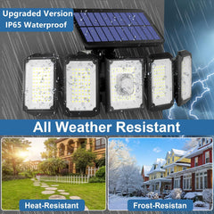 5-Head LED Security Floodlight with 4 Lighting Modes - Waterproof Solar Spot Light