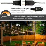 150FT G40 Festoon String Lights Outdoor Waterproof