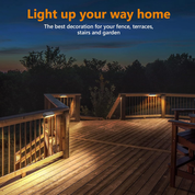 4 Pack Solar Fence Lights – Outdoor Waterproof LED Lights with Warm White & Color-Changing Modes for Deck, Yard & Pathway