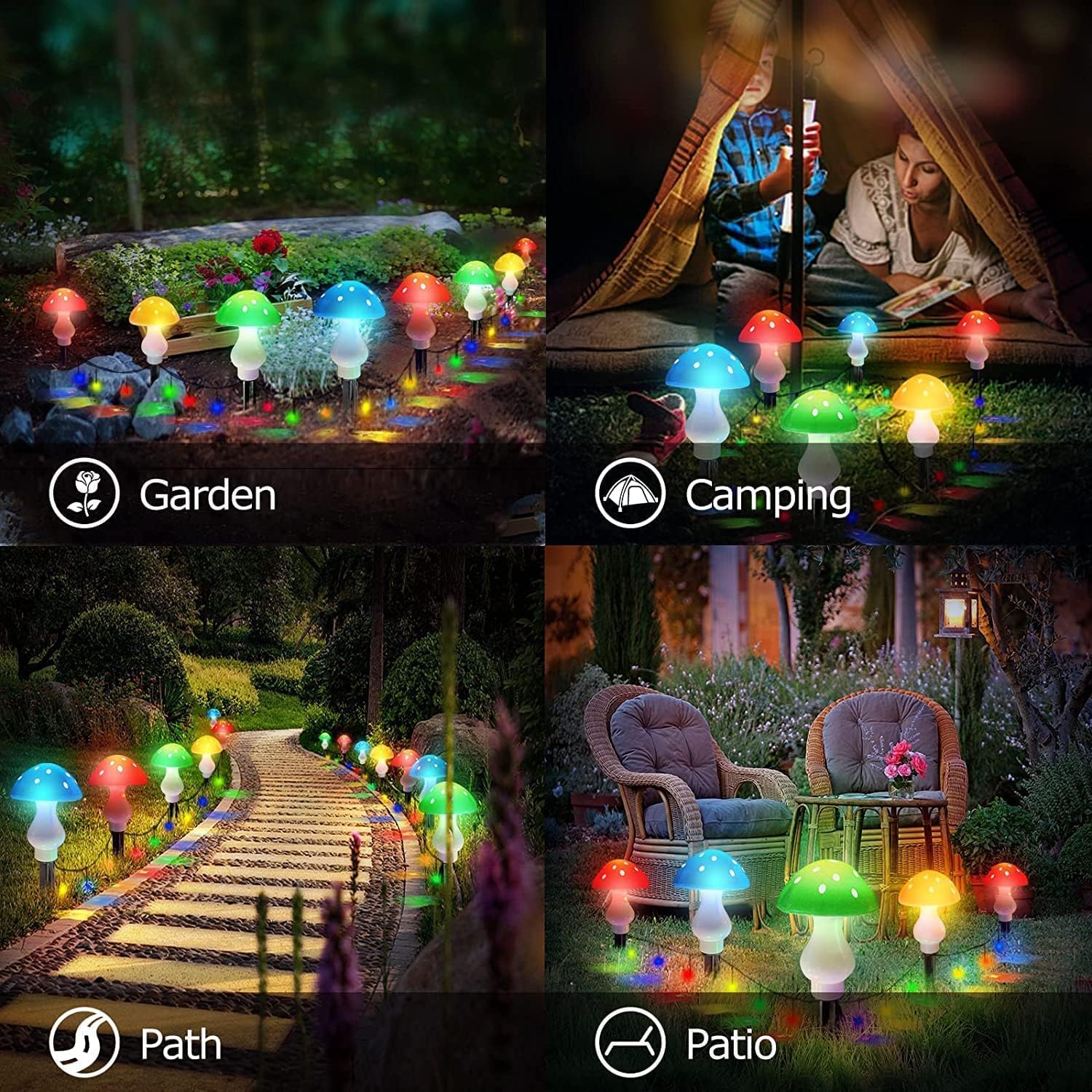 Solar Mushroom Fairy Lights