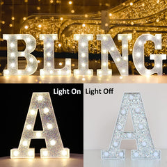 LED Silver Letter A Light – Battery Powered Night Decoration
