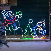Christow snowman and penguin LED rope light