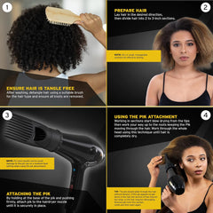 Hair Dryer for Women – Afro Hairdryer with Pik, 3 Heat Settings, Black