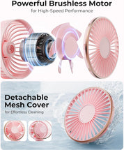 Handheld Portable Fan With 4000mAh, LED Display, 180° Adjustable Rechargeable, 6 Speed Power Bank for Home Office Bedroom Outdoor