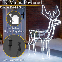 IP44 rated outdoor reindeer Christmas decoration with 5m cable.