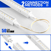 T5 1FT Grow Lights for Indoor Plants, 5000K Full Spectrum Sunlight, Linkable Plant Growing Lamp, LED Grow Light Strip with Switch, Plug and Play, 4 Packs