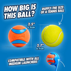 Ultra Ball Dog Toy – Durable High-Bounce Floating Rubber Ball, Launcher Compatible, 2 Pack