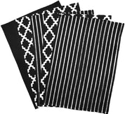 Premium 100% Cotton Kitchen Tea Towels – Soft, Durable & Washable Set of 5, Black