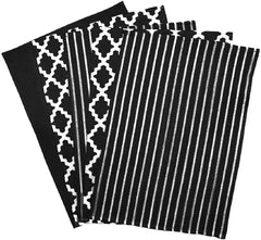 Premium 100% Cotton Kitchen Tea Towels – Soft, Durable & Washable Set of 5, Black