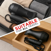 Travel Hair Dryer 1000W – Status Styling Technology, Dual Voltage, Lightweight & Foldable