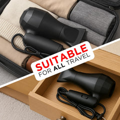 Travel Hair Dryer 1000W – Status Styling Technology, Dual Voltage, Lightweight & Foldable