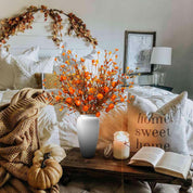 6 Bundles Autumn Leaves & Flowers – Artificial Pumpkin Berry Picks Décor