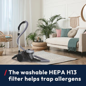 Hoover H-POWER 300 Pet Cylinder Vacuum Cleaner 850W – Powerful Cyclonic Suction, 2L Bagless, Lightweight with HEPA H13 Filter