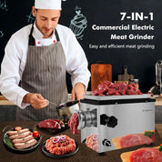 Anatole 1300W Electric Meat Grinder – Stainless Steel Mincer with 6 Grinding Plates (4–12mm), 4 Blades & Sausage Stuffer