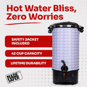 Made Safer 7.5L Hot Water Urn – Energy-Efficient Boiling Dispenser for Tea, Coffee & Drinks, 40 Cup Capacity, UK Design