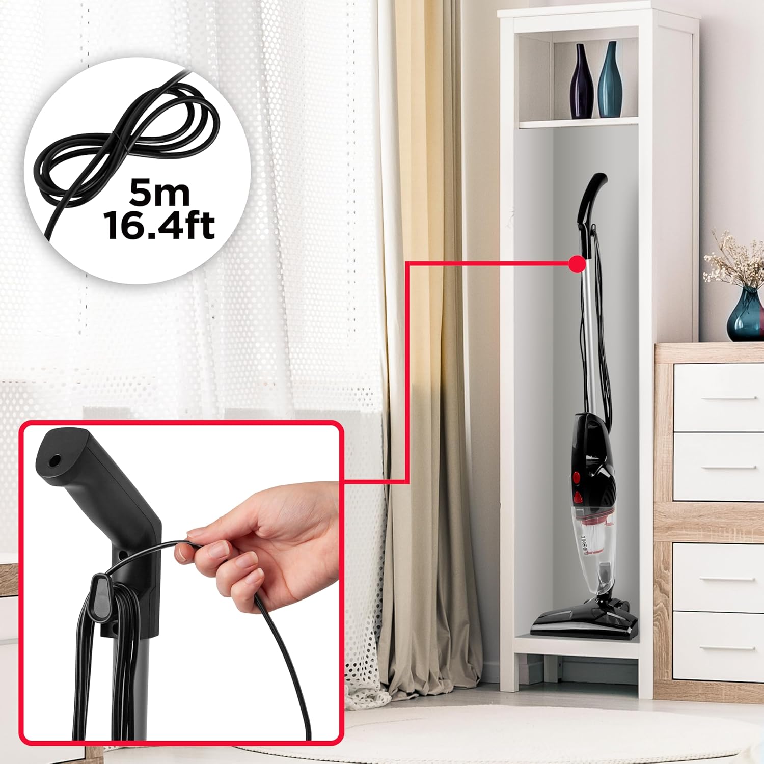 Duronic VC8 Upright Vacuum Cleaner 600W Lightweight