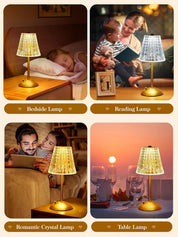 10-Way Dimmable Rechargeable Table Lamp – Touch Bedside Lamp with 3 Light Colors