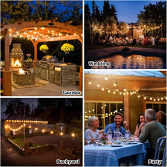 Festoon Lights Outdoor, 17M/55.77FT Connectable Outdoor String lights Mains Powered with Edsion Shatterproof Bulbs, Remote &8 Modes Waterproof Garden String Lights for Indoor Outside Patio Party Décor