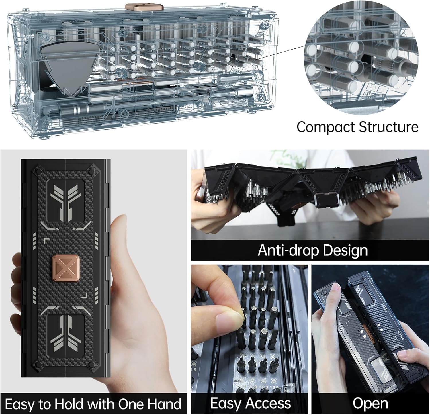 JAKEMY 180 in 1 Precision Screwdriver Set Multi Bits Manual Screwdriver Magnetic with Damaged Screw Extractor Kit Laptop Repair Tool Kit for PC, Phone, Computer, MacBook, Watch, Eyeglasses, Console