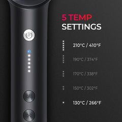 Hair Straightener Brush UK 2-in-1 Flat Iron & Hair Brush, Fast Heat, 5 Temps, Black