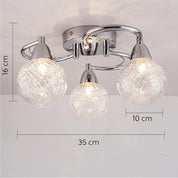 3xG9 LED Semi-Flush Ceiling Light – Polished Chrome Finish, 12W Natural White Lighting for Living Rooms, Bedrooms, Kitchens, and Hallways
