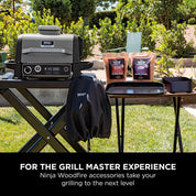 Woodfire Electric BBQ Grill & Smoker – 7-in-1 Outdoor Grill, Air Fryer, Roast, Bake, Dehydrate, Portable, Grey/Black