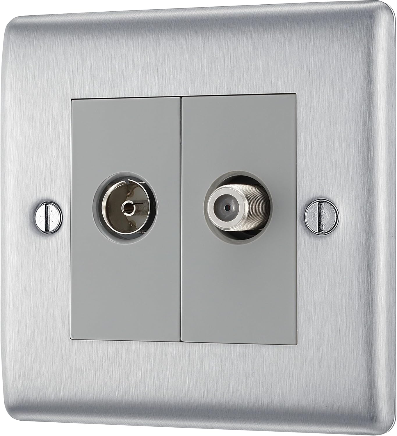 BG Electrical Double Co-Axial and TV/FM Socket
